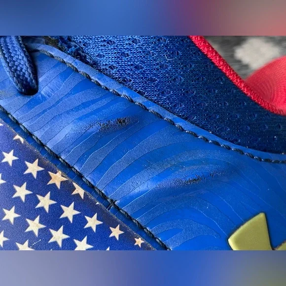 Under Armour Cleats Boys 5 Red White Blue 5Y UA spotlight USA football shoes - Picture 7 of 16